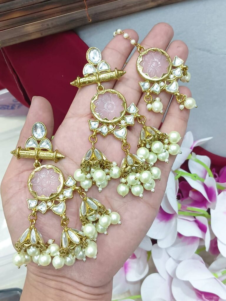 Pakistani Gorgeous Jewellery Set - Light Grape