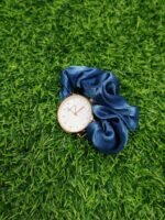 Silk Scrunchy Wrist Watch - Blue