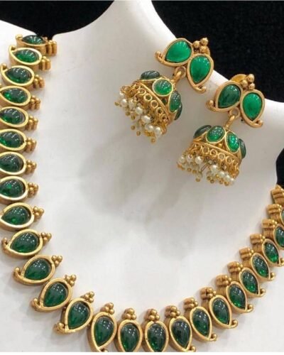 South Indian Necklace Set - Green