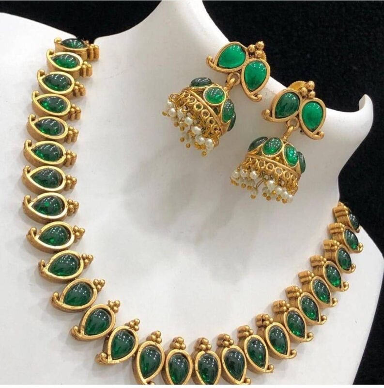 South Indian Necklace Set - Green